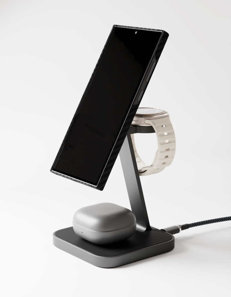 Wireless charger VLP Unity Power 3in1 for Samsung, graphite