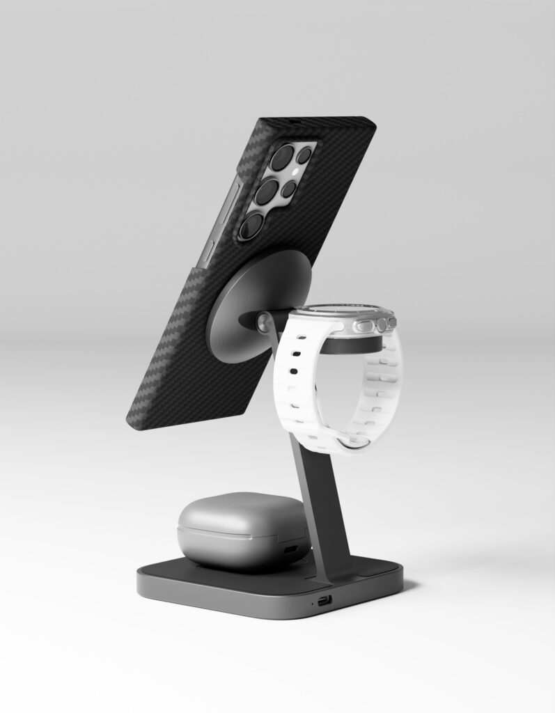Wireless charger VLP Unity Power 3in1 for Samsung, graphite