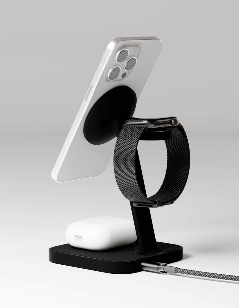 Wireless charger VLP Unity Power 3in1 for Apple, black titanium