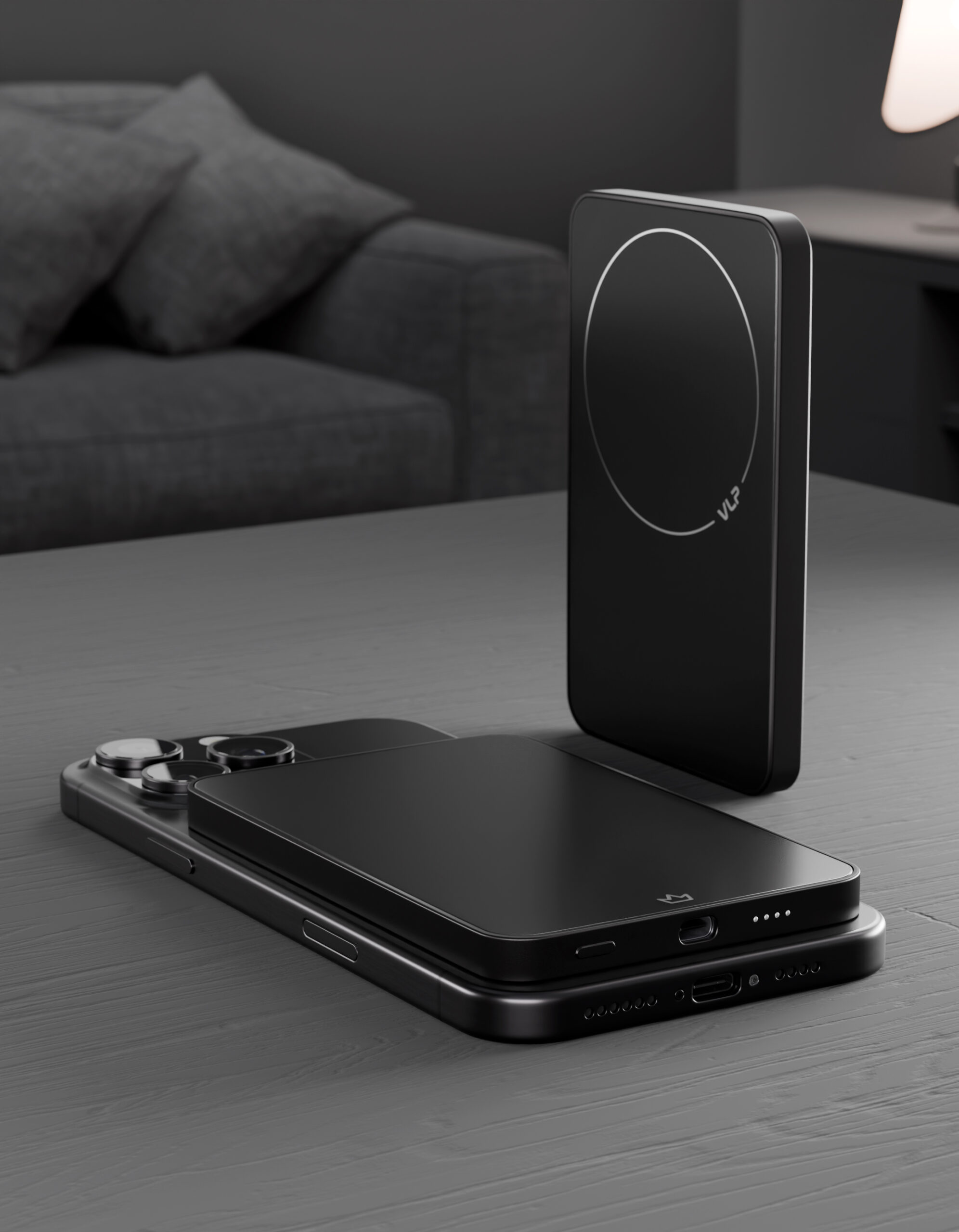 Аккумулятор внешний VLP Diamond Energy MagSafe, Qi2, 5000 mAh, USB-C, черный титан