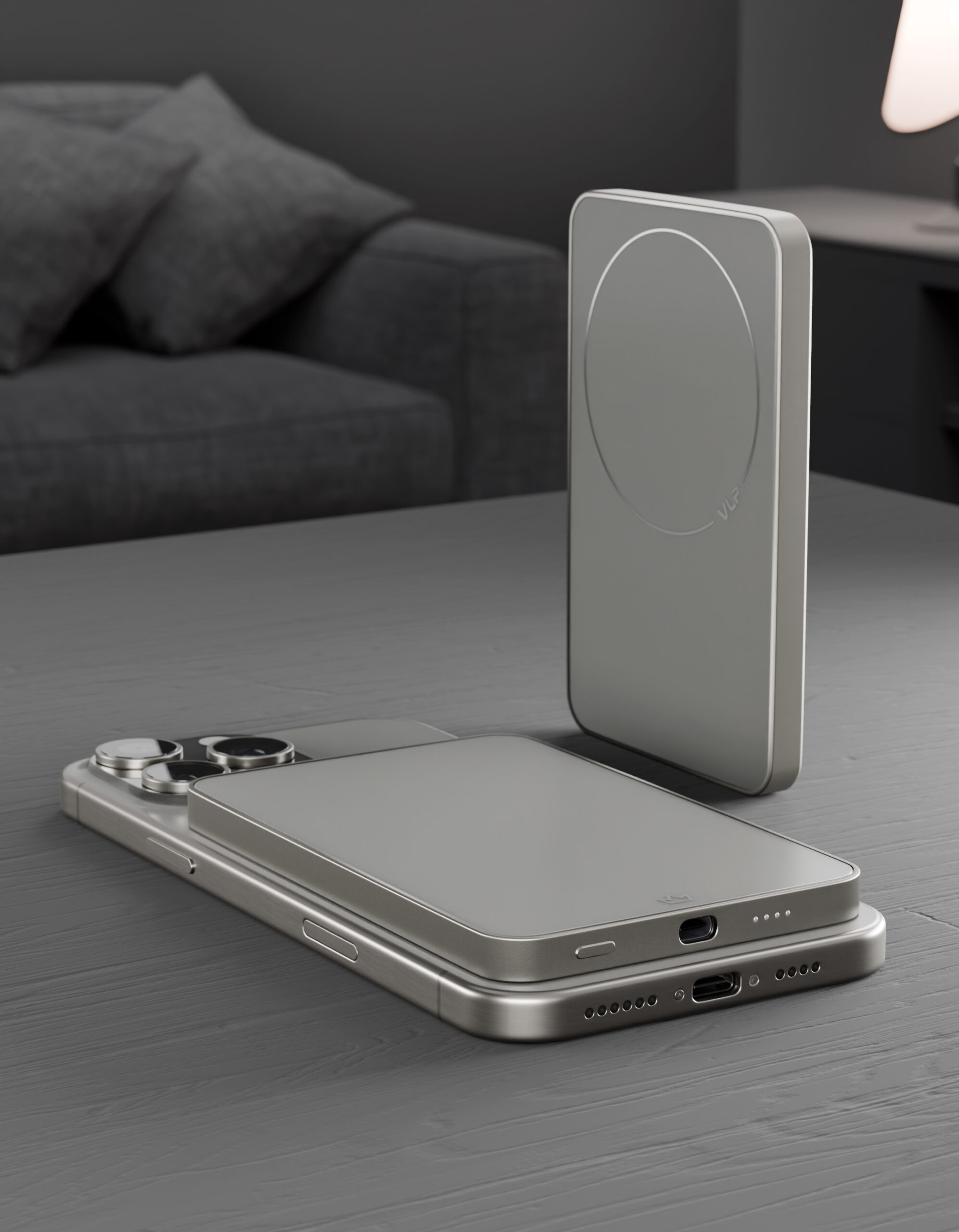 Аккумулятор внешний VLP Diamond Energy MagSafe, Qi2, 5000 mAh, USB-C, натуральный титан