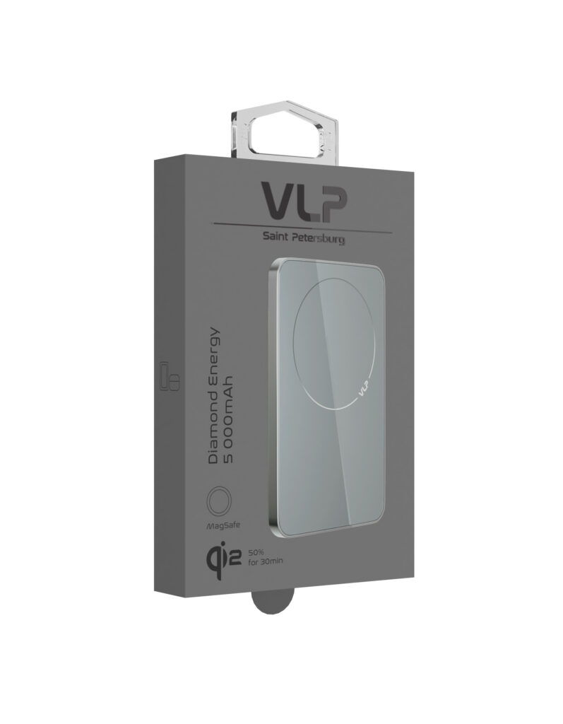 Powerbank VLP Diamond Energy MagSafe, qi2, 5000 mah, usb-c, natural titanium