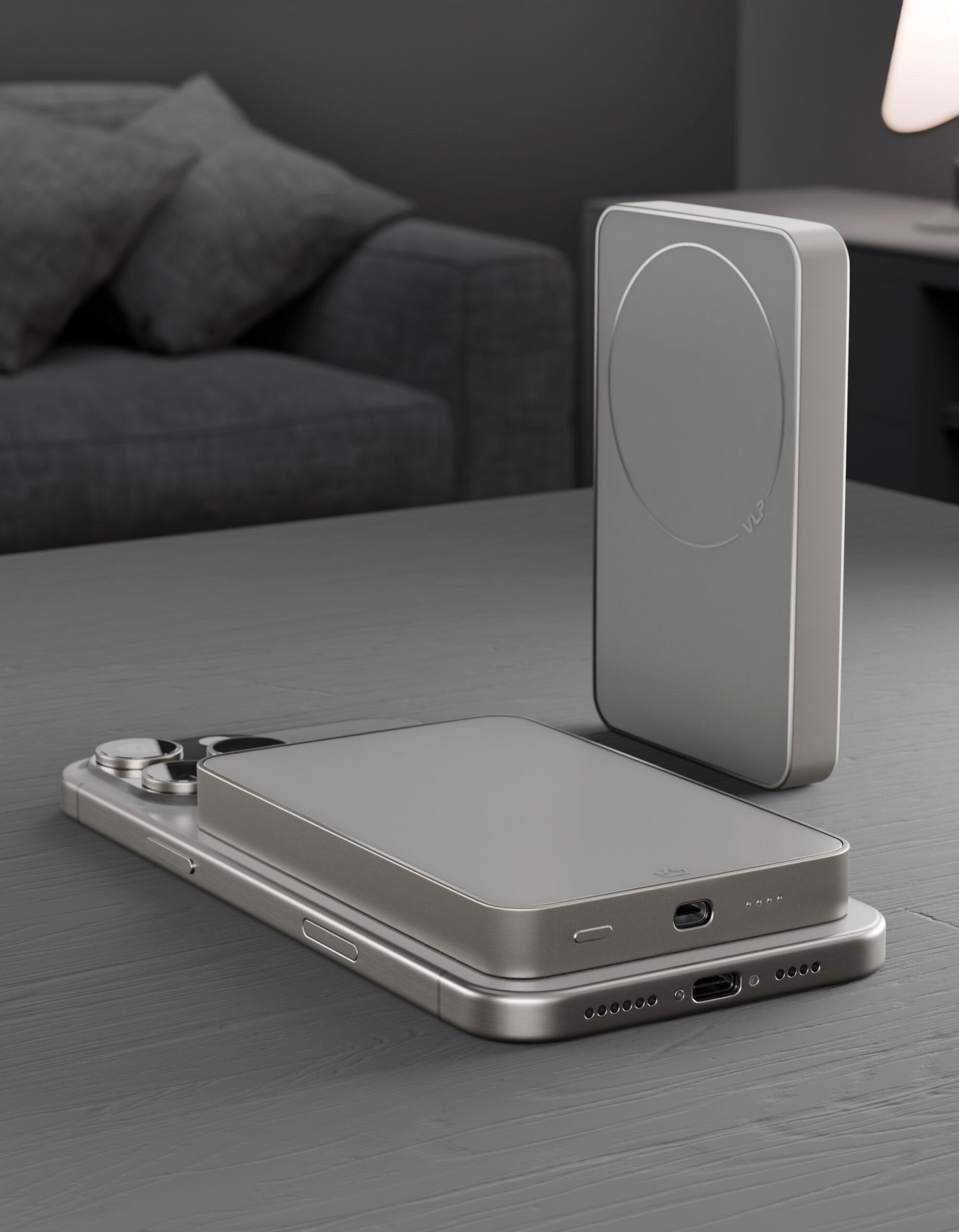 Аккумулятор внешний VLP Diamond Energy MagSafe, Qi2, 10000 mAh, USB-C, натуральный титан