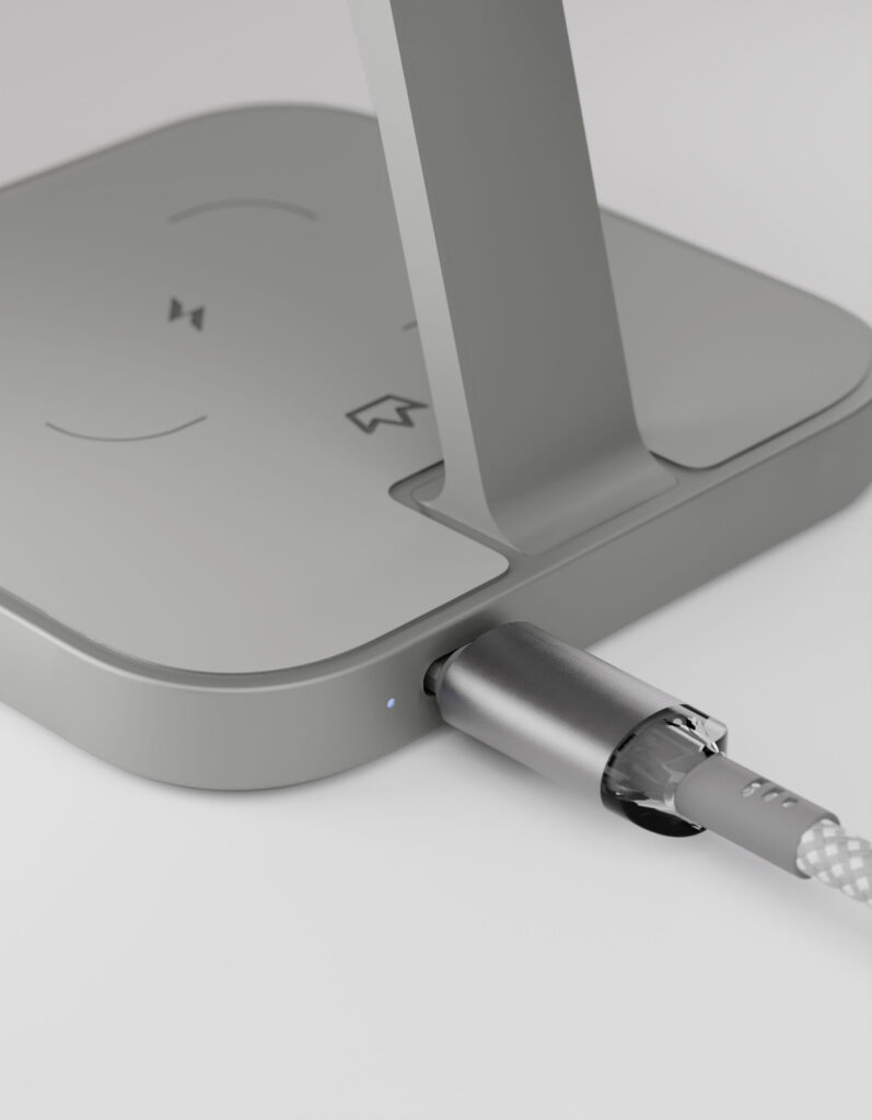 Wireless charger VLP Unity Power 3in1 for Apple, natural titanium