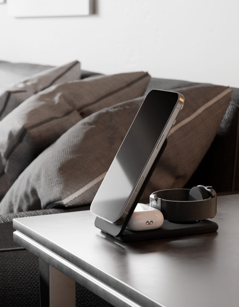 Wireless charger VLP Alum Power Pro for Apple, black titanium