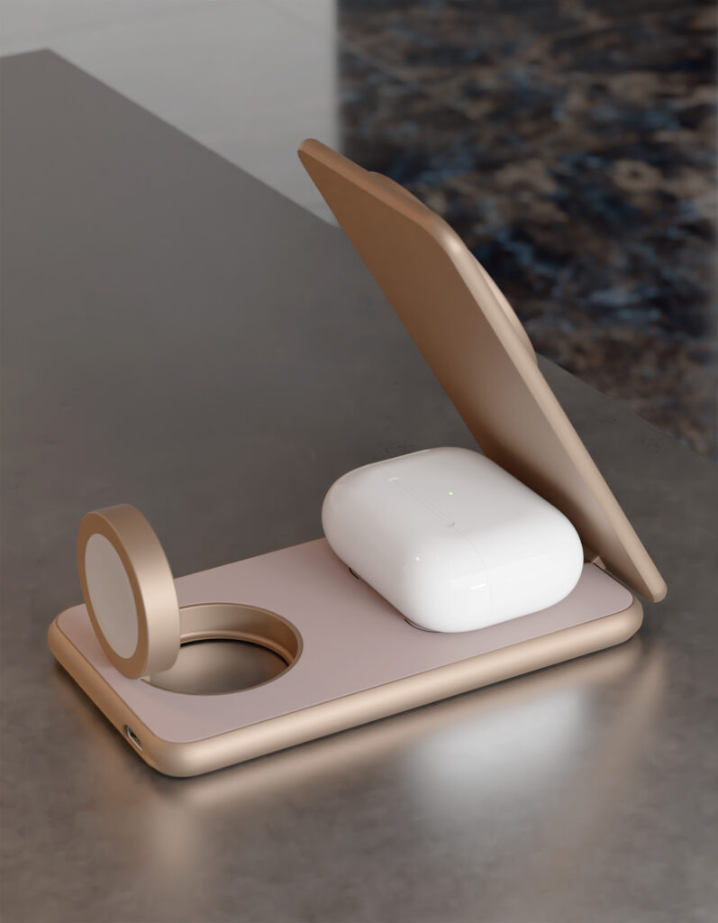 Wireless charger VLP Alum Power Pro for Apple, dust titanium