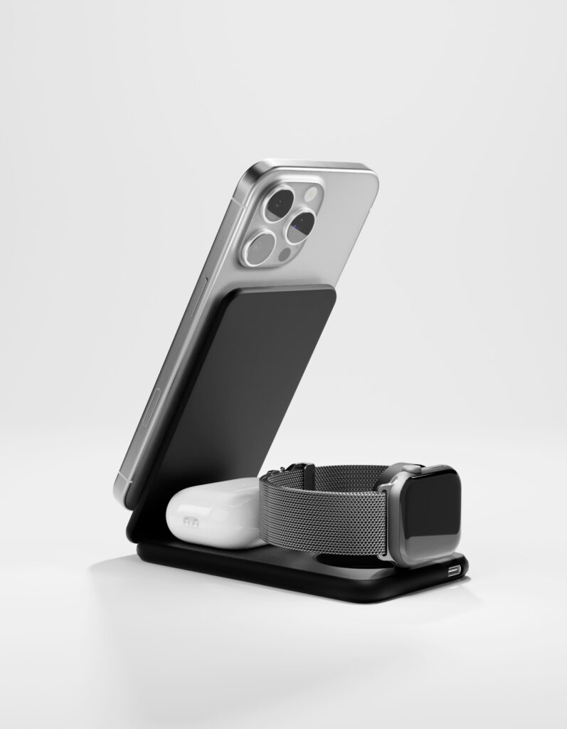 Wireless charger VLP Alum Power Pro for Apple, black titanium