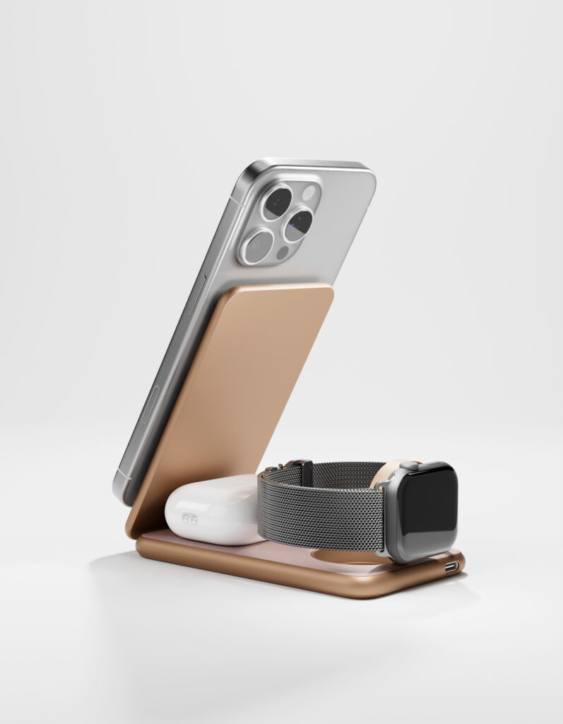 Wireless charger VLP Alum Power Pro for Apple, dust titanium