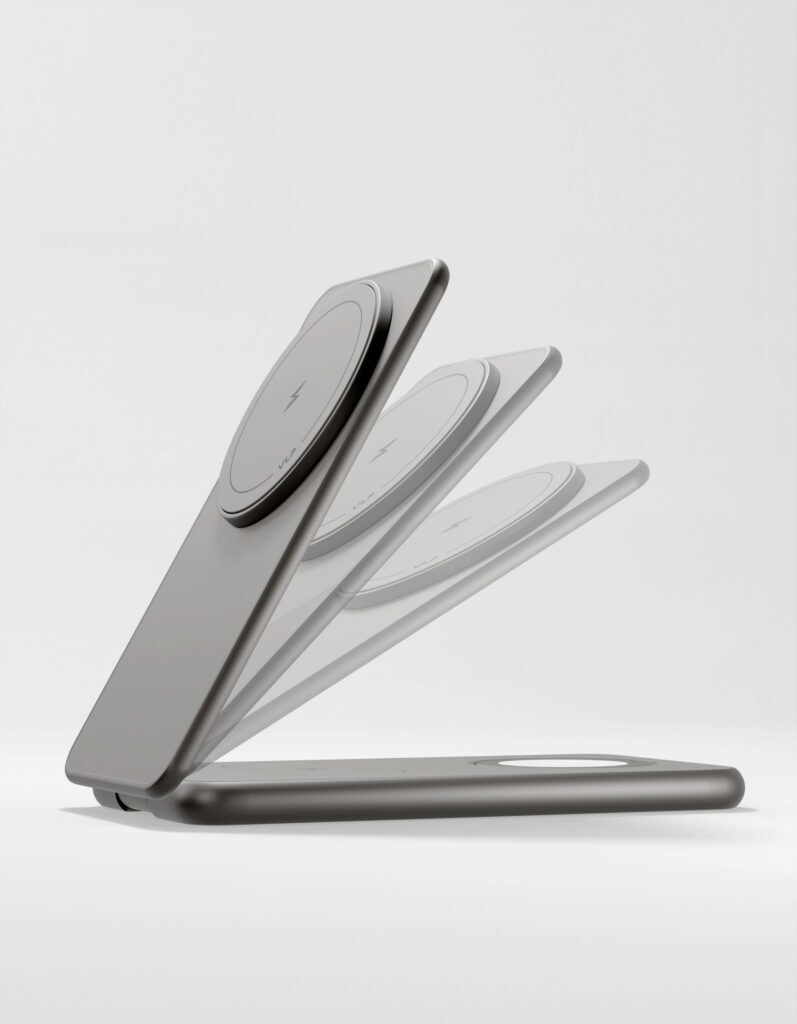 Wireless charger VLP Alum Power Pro for Apple, natural titanium