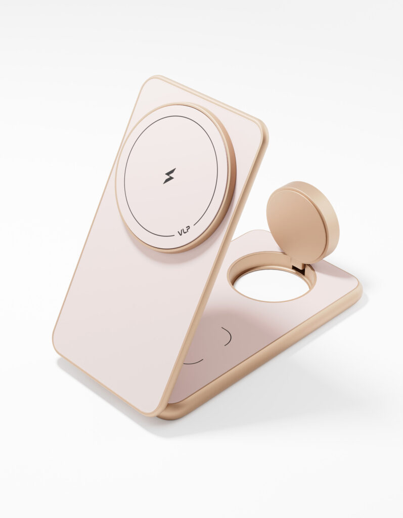Wireless charger VLP Alum Power Pro for Apple, dust titanium