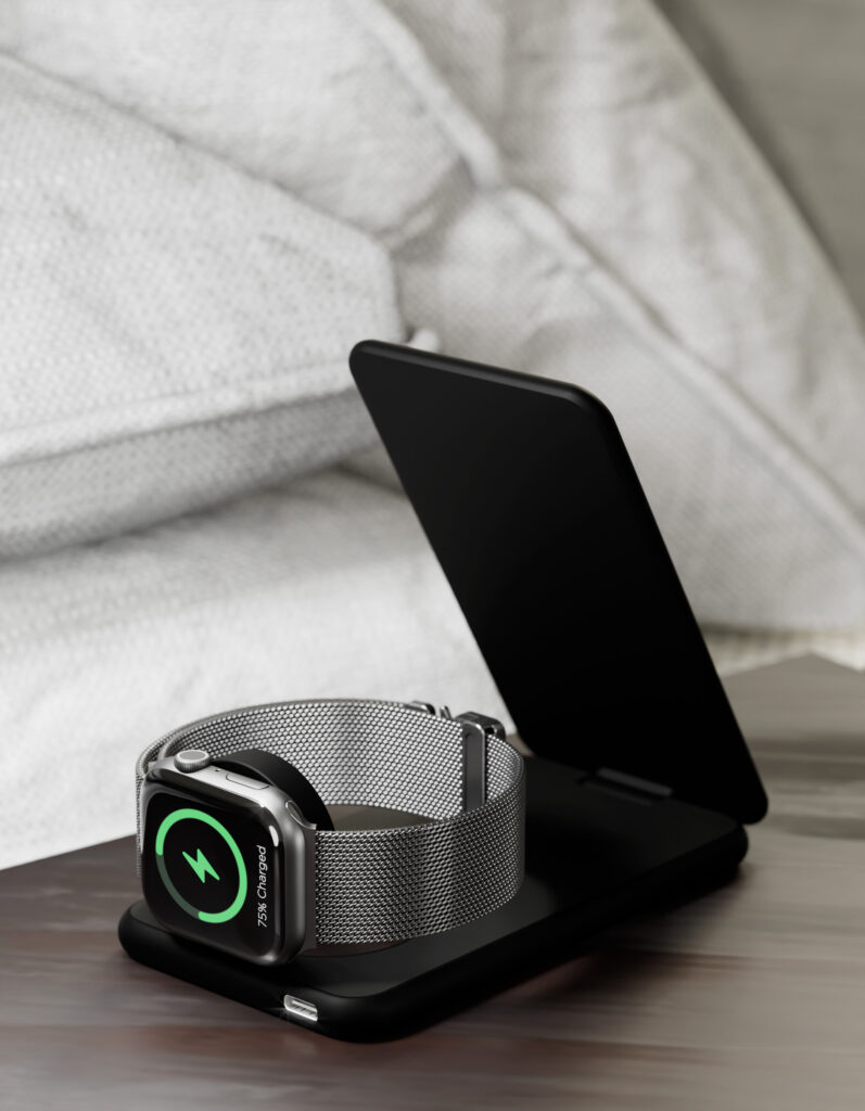 Wireless charger VLP Alum Power Pro for Apple, black titanium