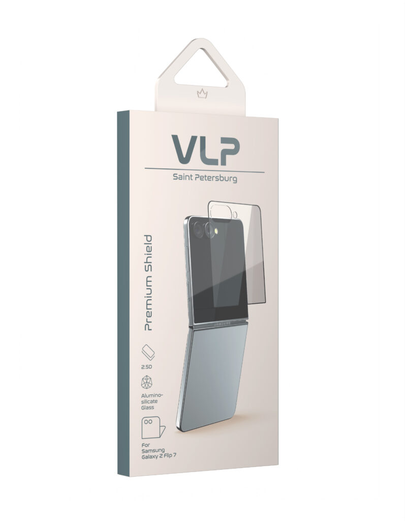Protective glass 2.5D VLP Premium Shield for Samsung Z Flip 7 with black frame