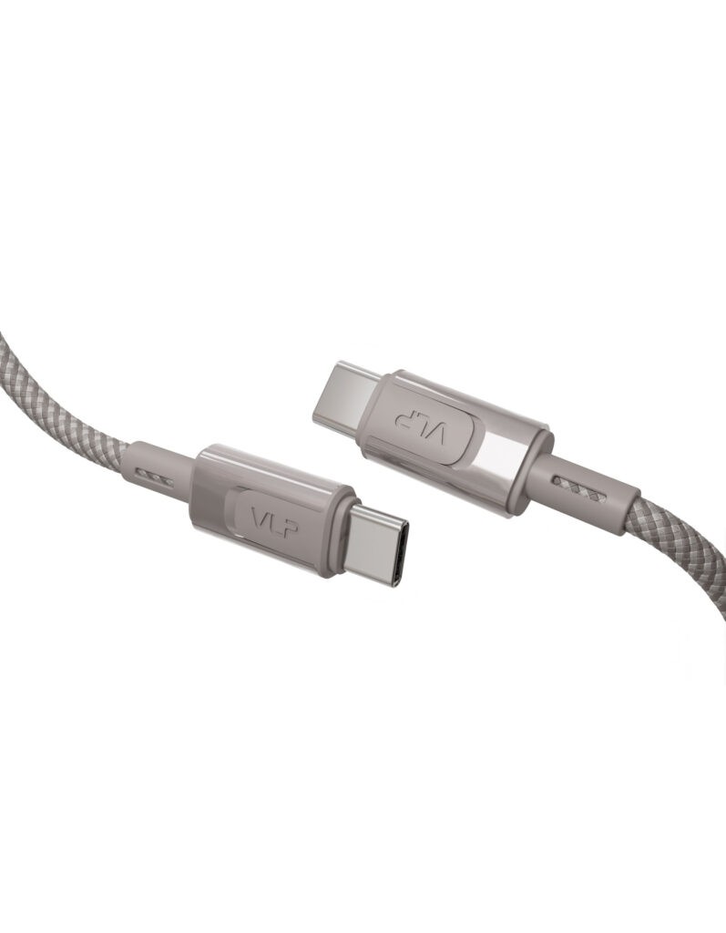 Data cable VLP Force Line 100W USB-C + USB-C, 1.2m, natural titanium