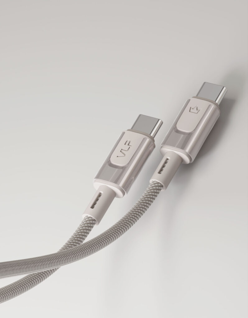 Data cable VLP Force Line 100W USB-C + USB-C, 1.2m, natural titanium