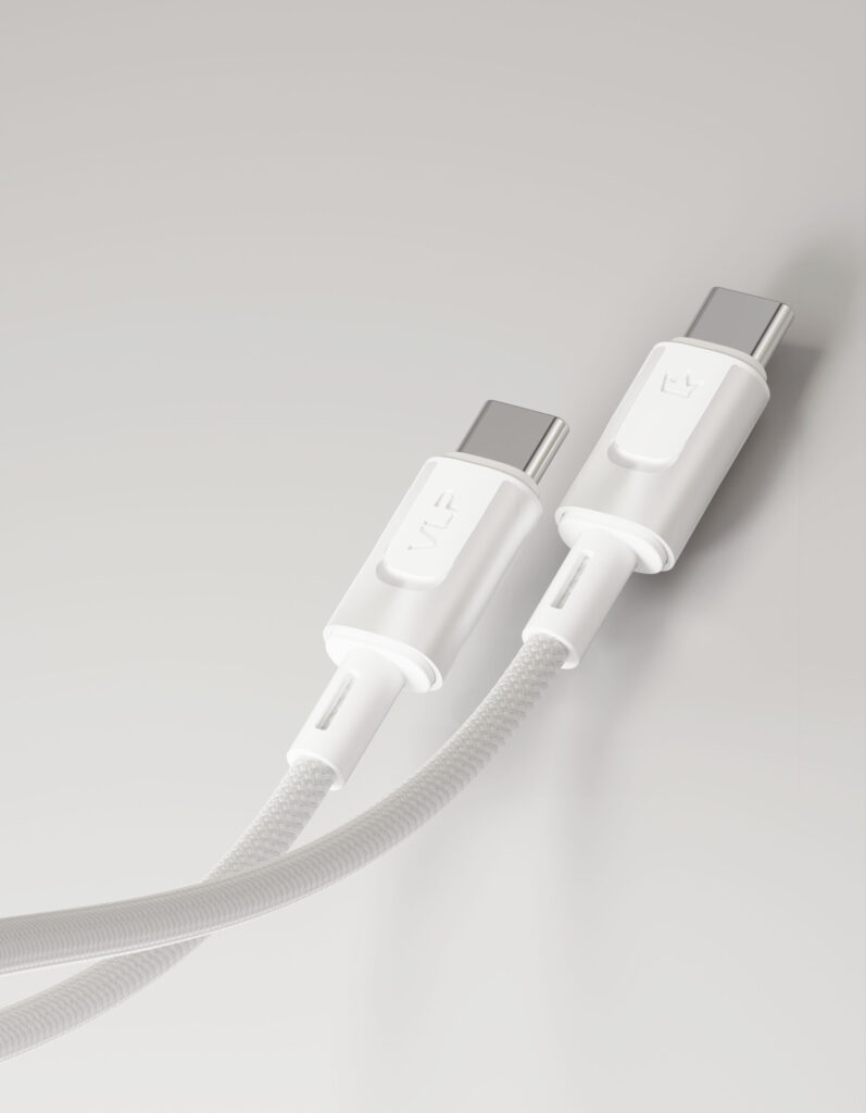 Data cable VLP Force Line 100W USB-C + USB-C, 1.2m, white