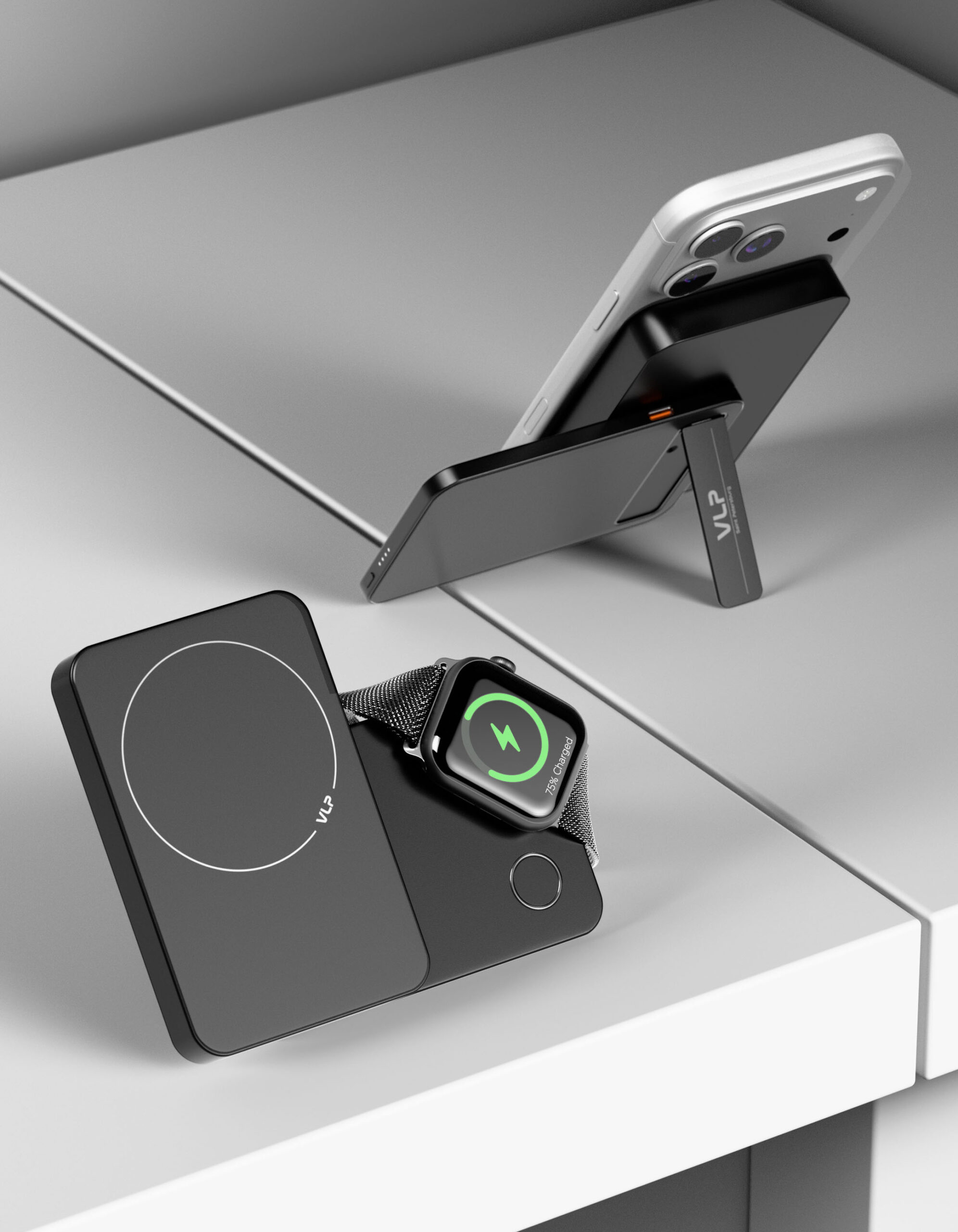 Аккумулятор внешний VLP Diamond Energy Pro MagSafe, Qi2, 10000 mAh, 3A, USB-C, черный