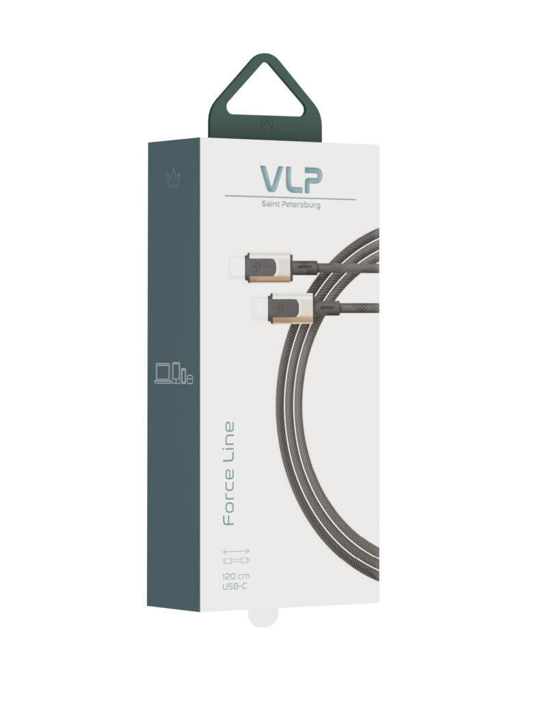 Data cable VLP Force Line 100W USB-C + USB-C, 1.2m, black
