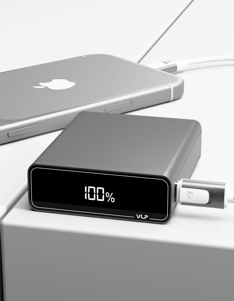 Powerbank VLP B-Energy 10000 mAh 30W, usb-c, usb-a , steel gray