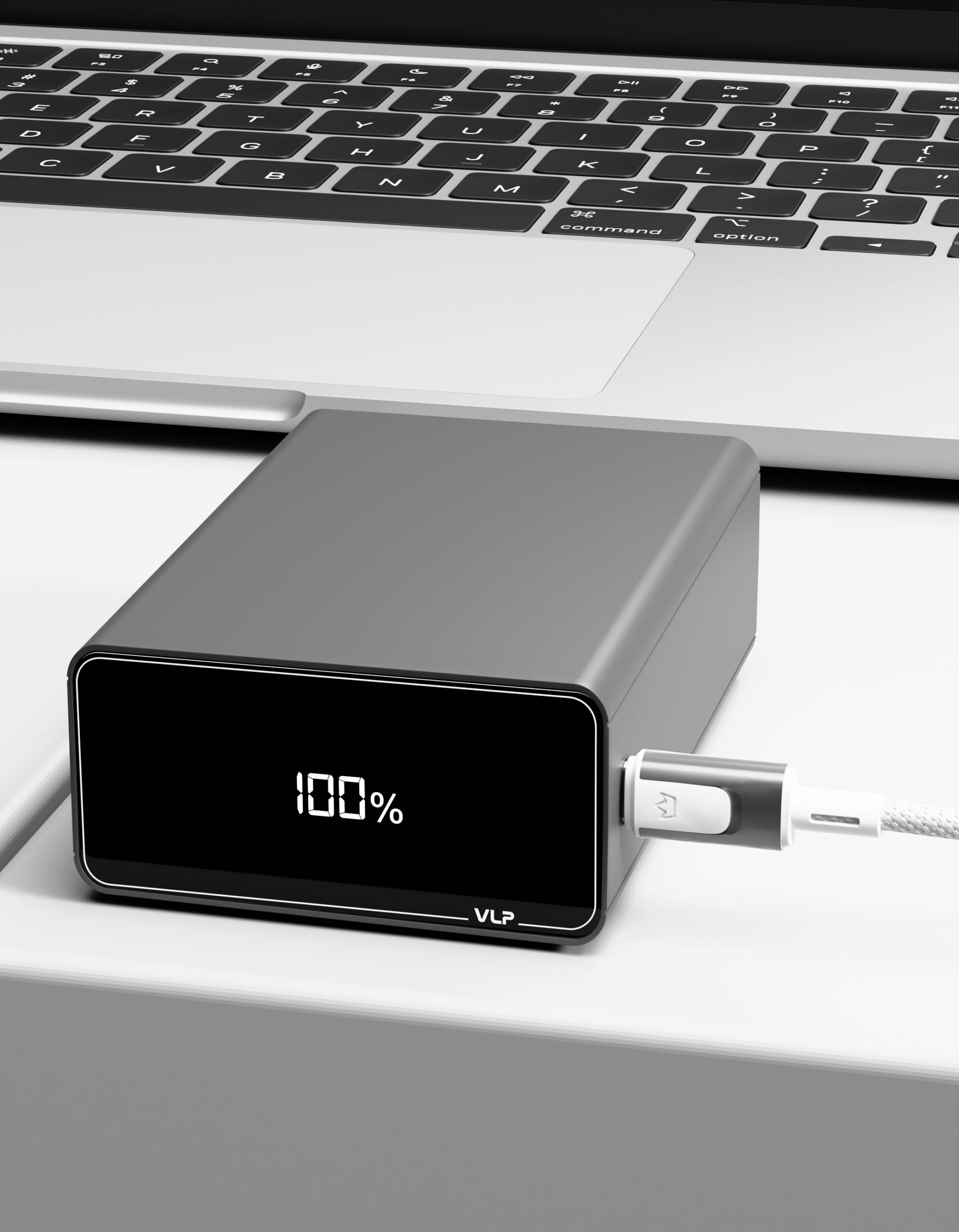 Аккумулятор внешний VLP B-Energy 20000 mAh 65W, USB-C, USB-A , steel gray