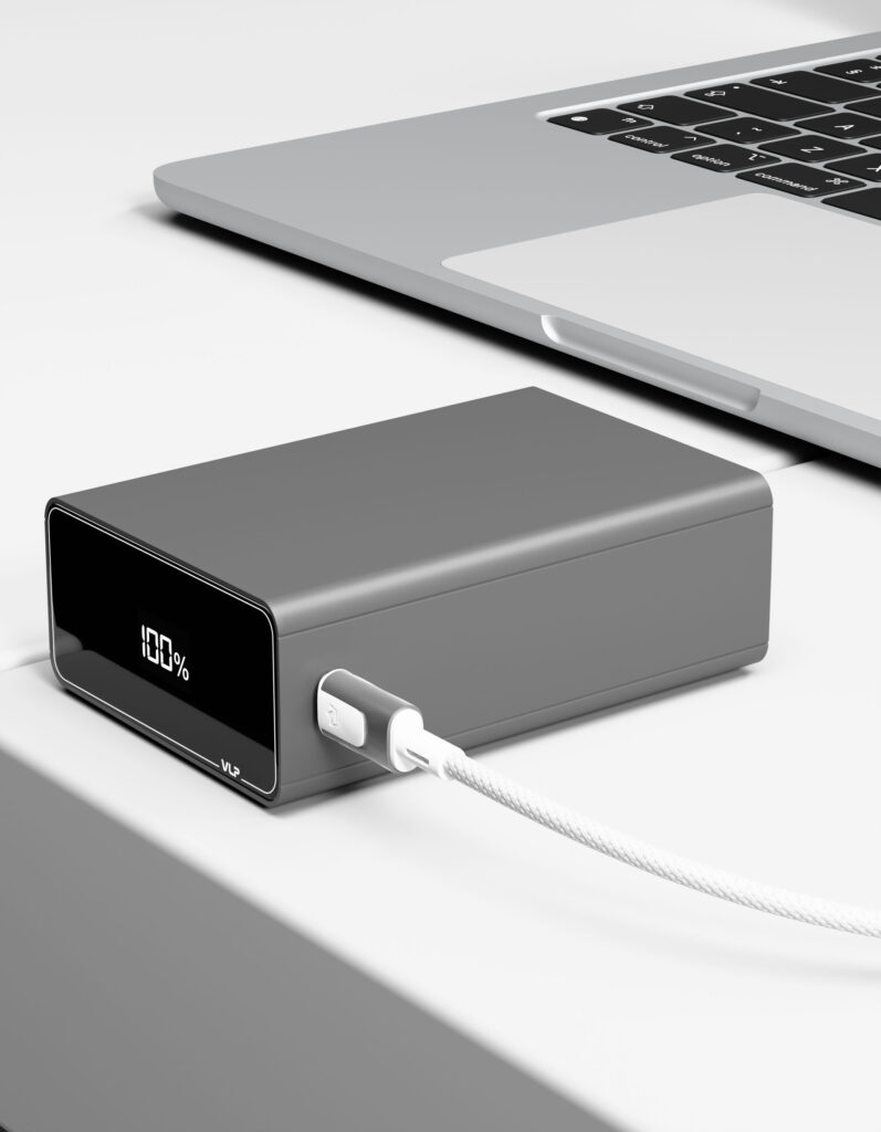 Powerbank VLP B-Energy 20000 mAh 65W, USB-C, USB-A , steel gray