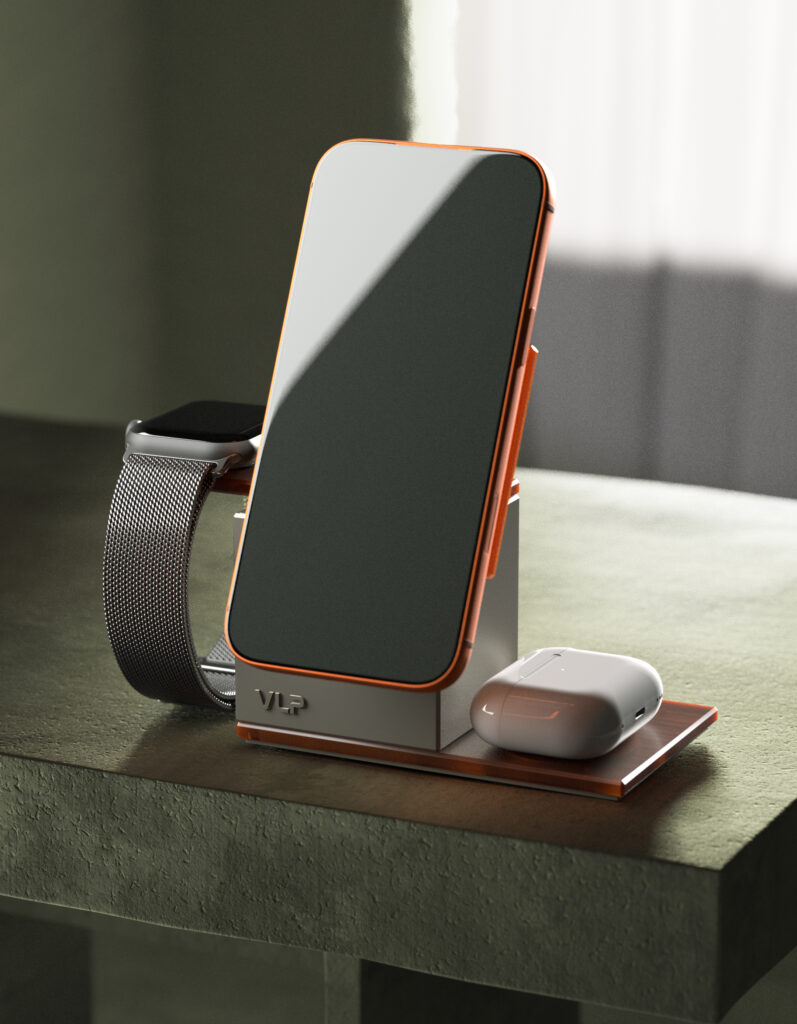 Wireless charger VLP NEO Qi2.2, Apple Watch, amber gray