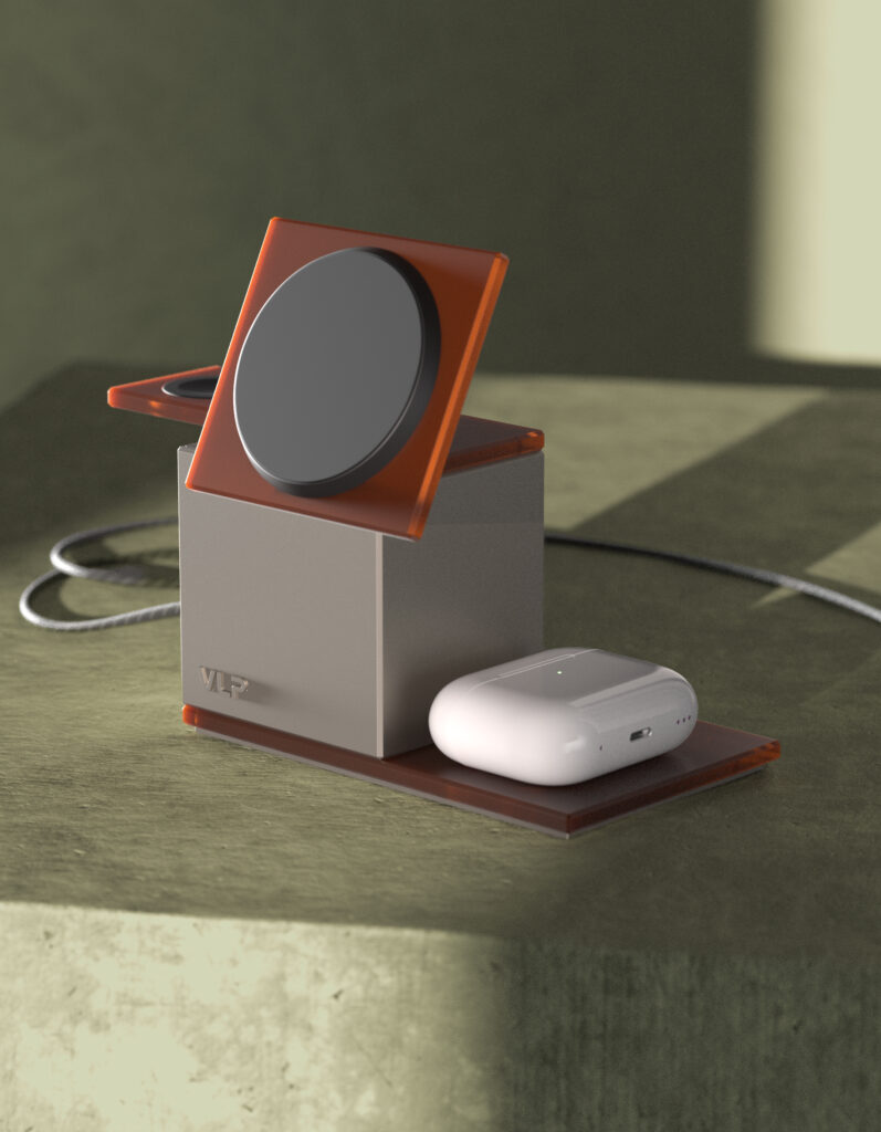 Wireless charger VLP NEO Qi2.2, Apple Watch, amber gray