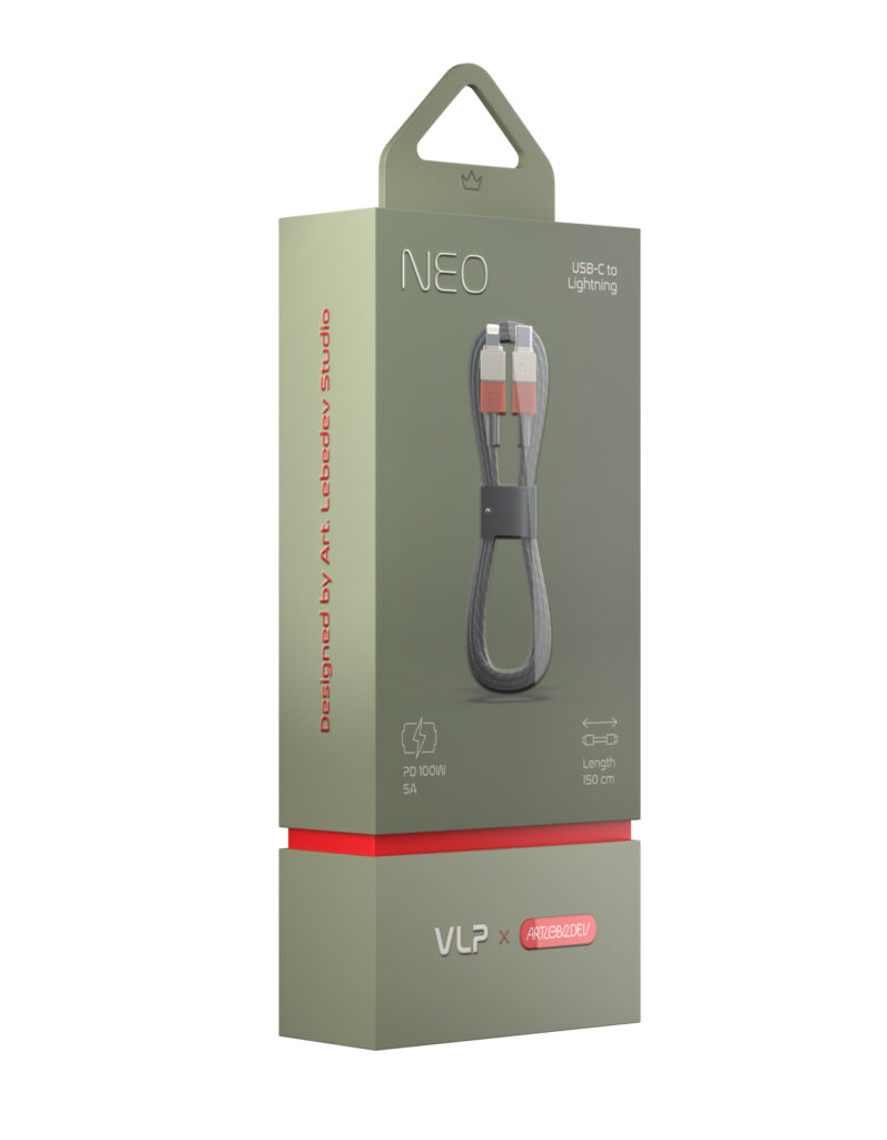 Data cable VLP NEO USB-C to Lightning, 27W, 1.5m, amber gray