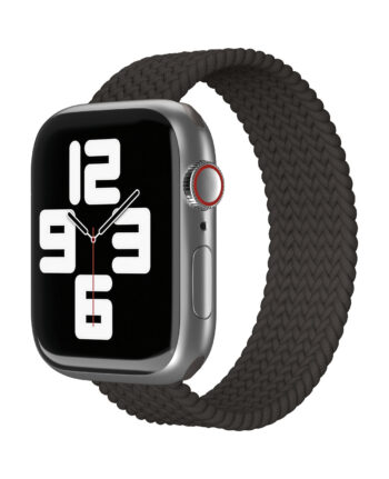 Ремешок нейлоновый плетёный VLP для Apple Watch 42/44/45, S/M, 2шт, чёрный