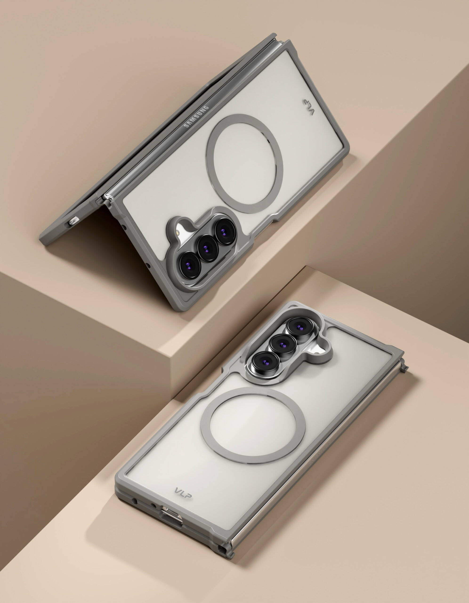 Чехол защитный VLP Moon Case с MagSafe для Samsung Galaxy Z Fold 8 Ultra, графитовый
