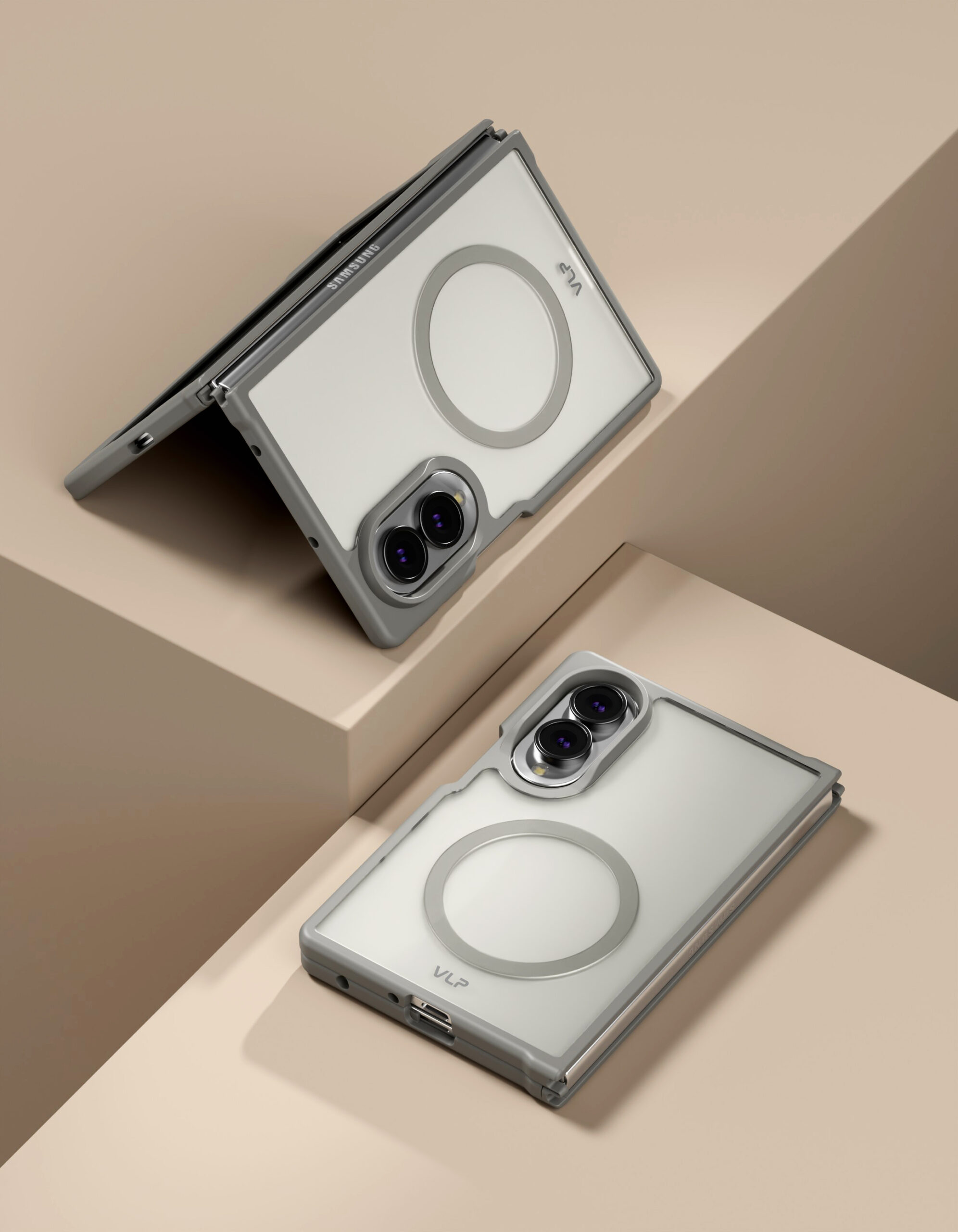 Чехол защитный VLP Moon Case с MagSafe для Samsung Galaxy Z Fold 8, графитовый