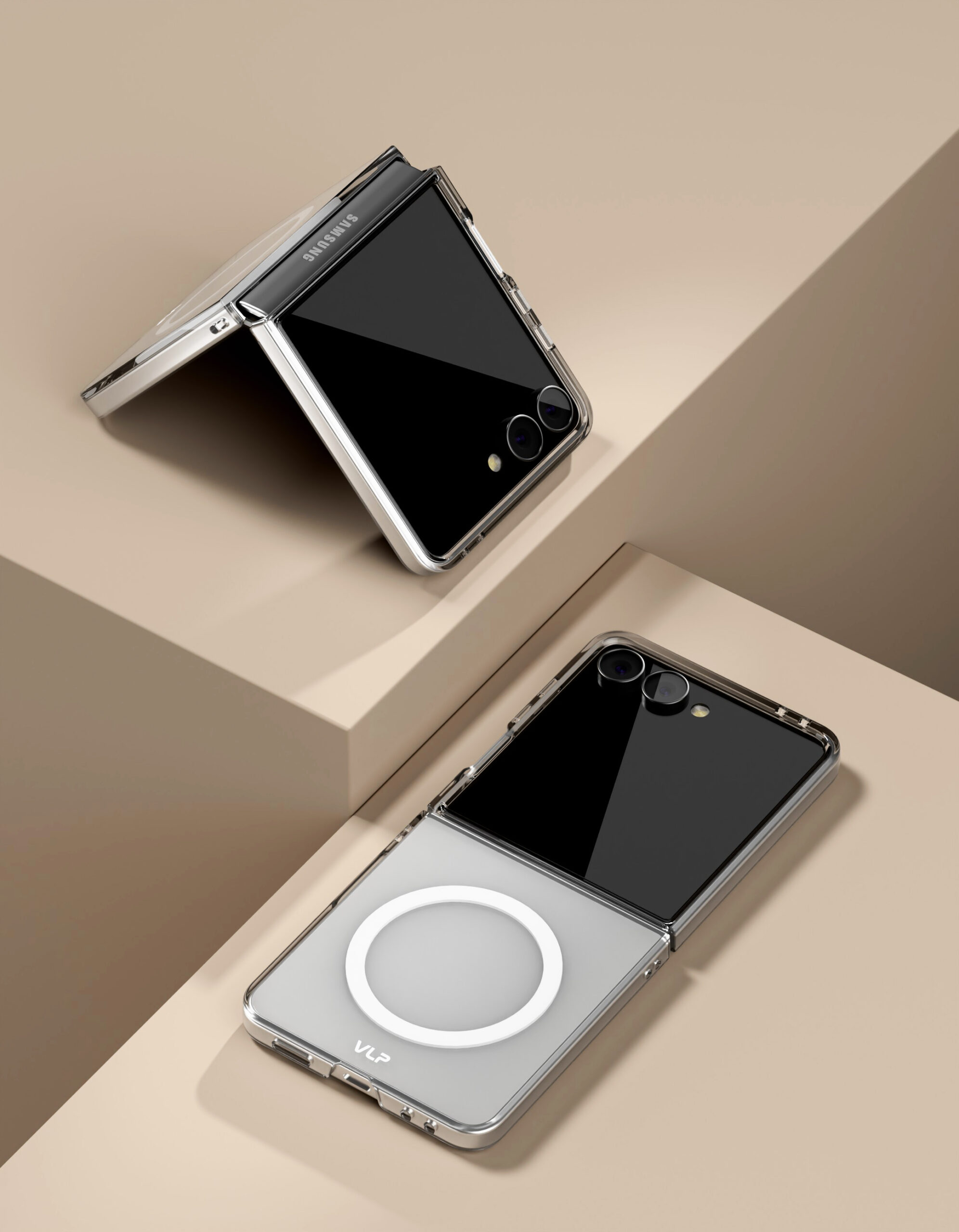 Чехол защитный VLP Puro Case с MagSafe для Samsung Galaxy Z Flip 8, прозрачный