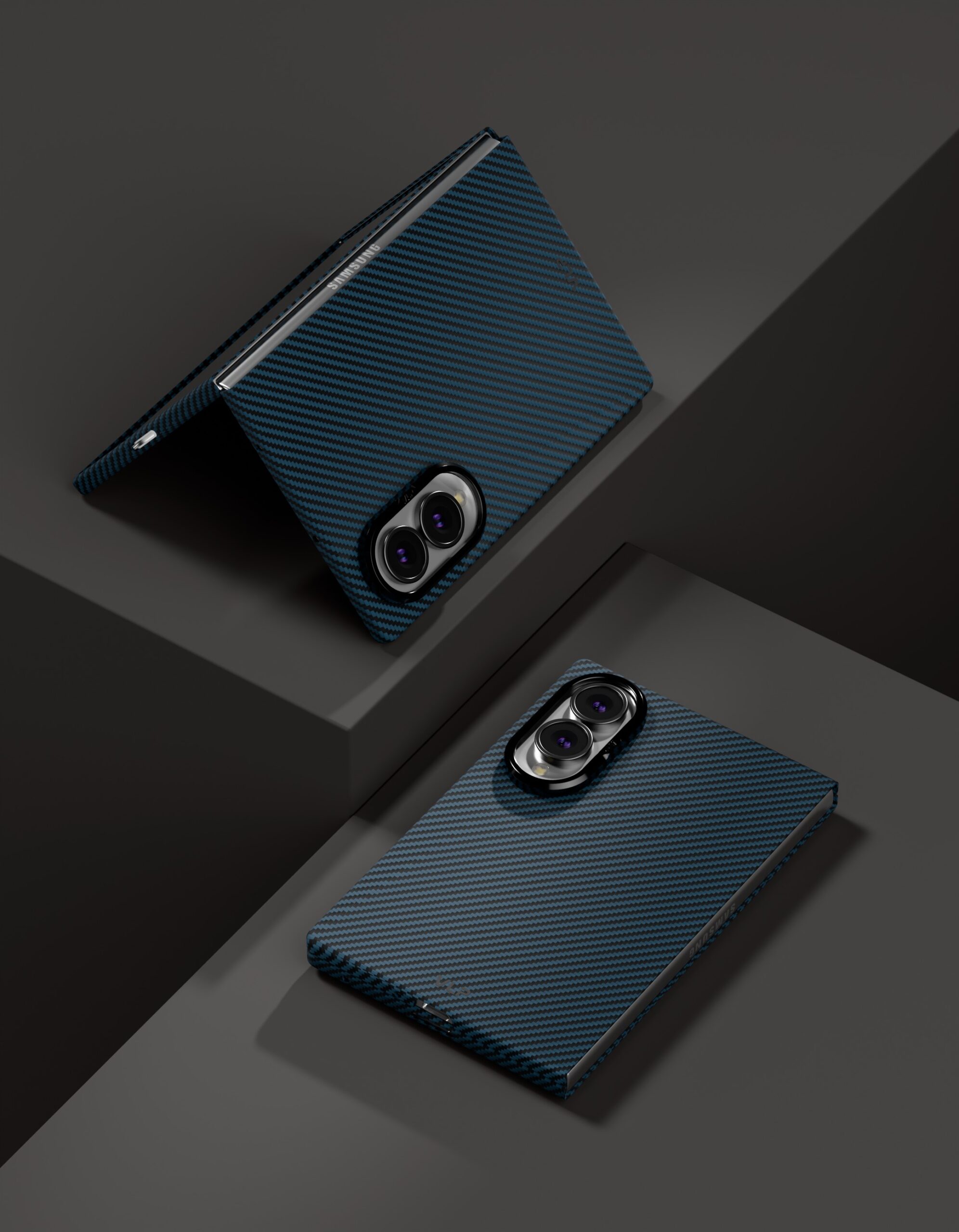 Чехол защитный VLP Kevlar Case с MagSafe для Samsung Galaxy Z Fold 8, темно-синий