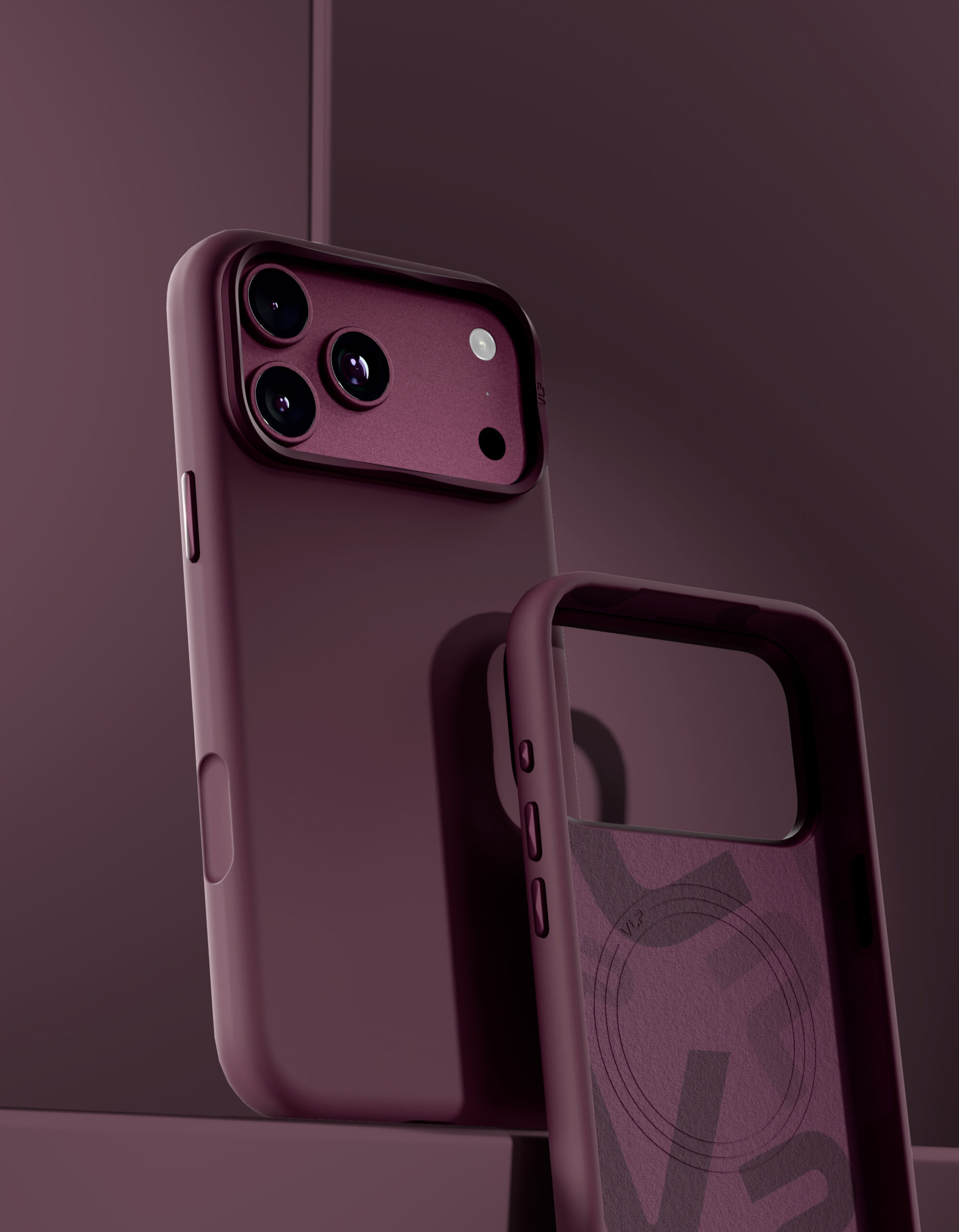 Чехол защитный VLP Aster Pro Case с MagSafe для iPhone 18 Pro, темно-вишневый