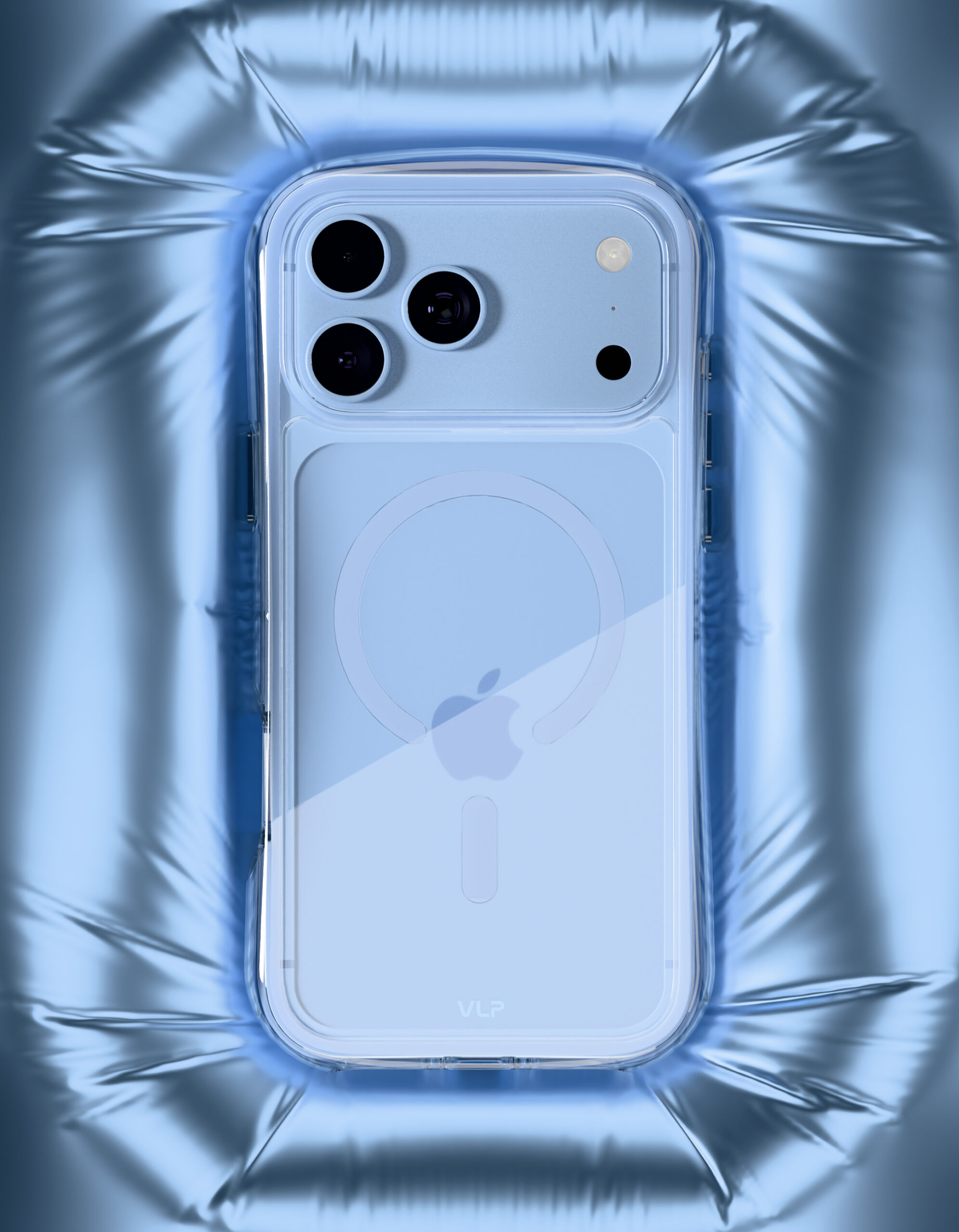 Чехол защитный VLP Bubble Case с MagSafe для iPhone 18 Pro, голубой
