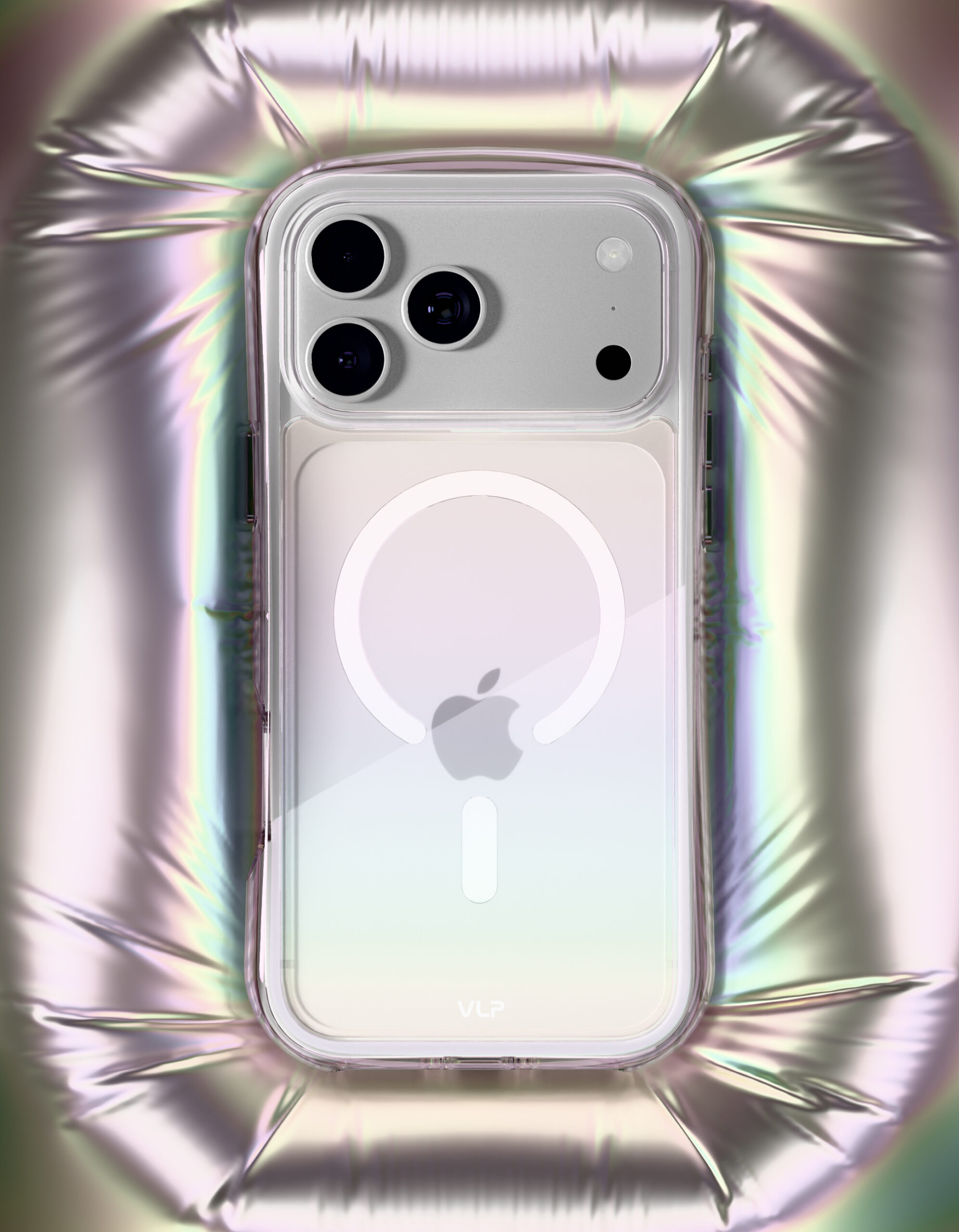 Чехол защитный VLP Bubble Case с MagSafe для iPhone 18 Pro Max, перламутр