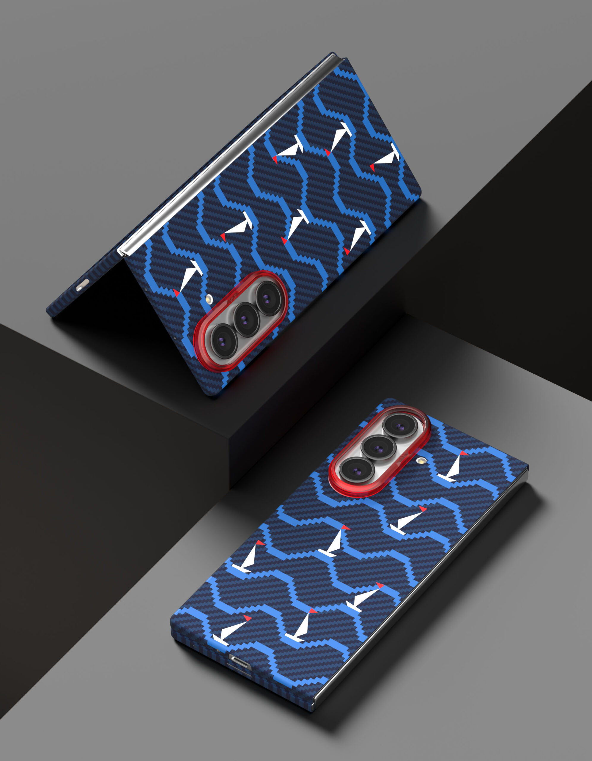 Чехол защитный VLP Kevlar Case с MagSafe для Samsung Galaxy Z Fold 8 Ultra, принт корабли