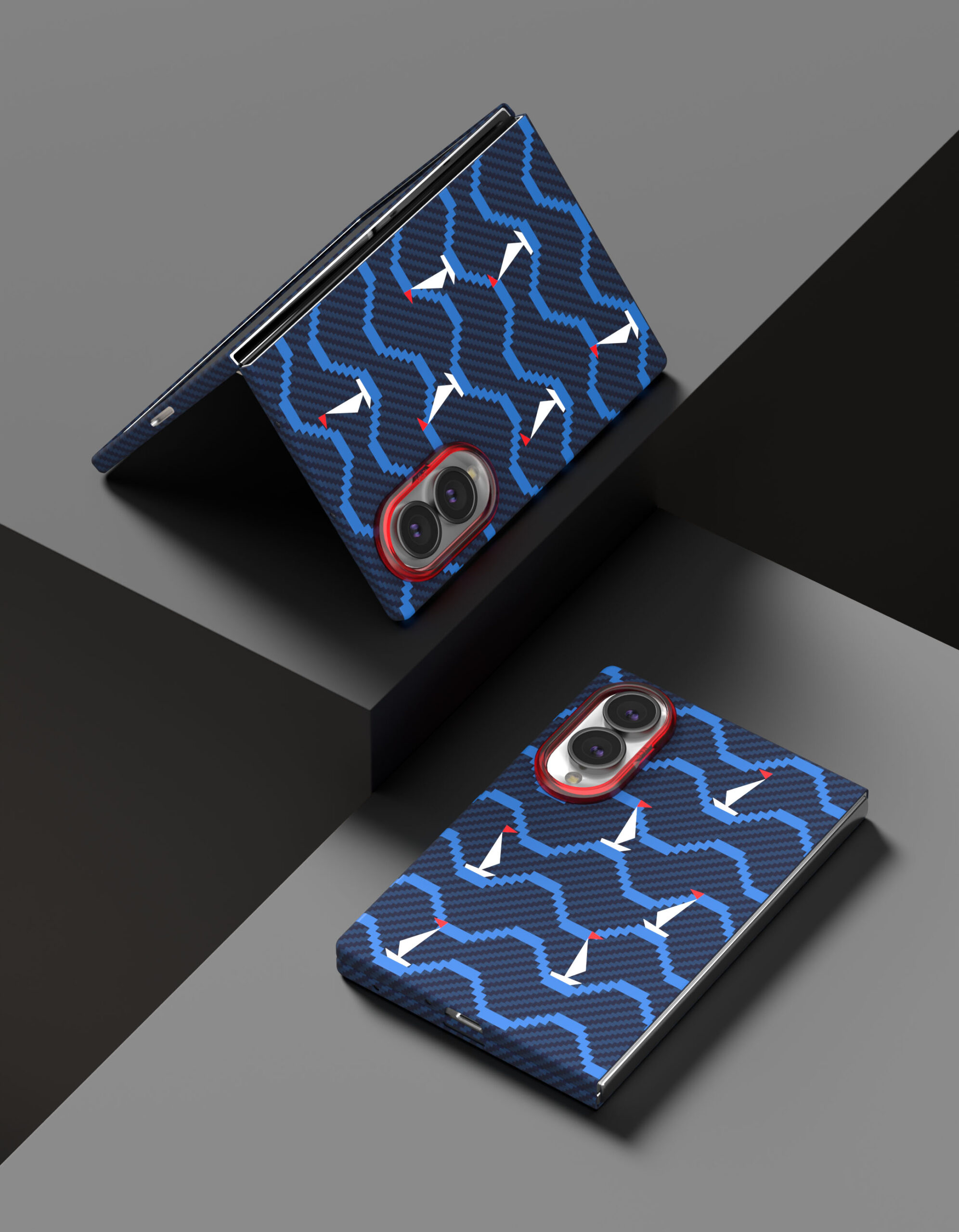 Чехол защитный VLP Kevlar Case с MagSafe для Samsung Galaxy Z Fold 8, принт корабли