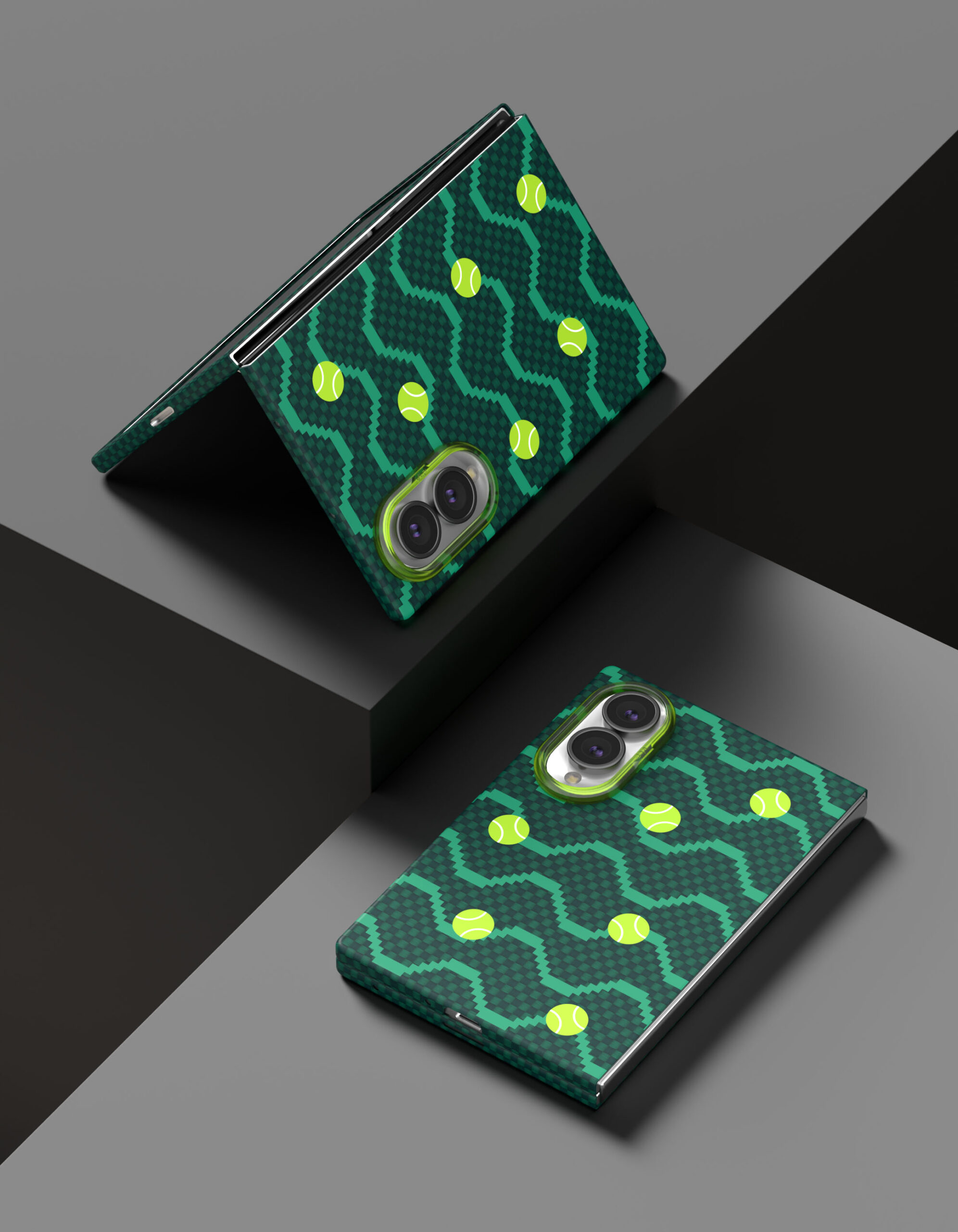 Чехол защитный VLP Kevlar Case с MagSafe для Samsung Galaxy Z Fold 8, принт теннис