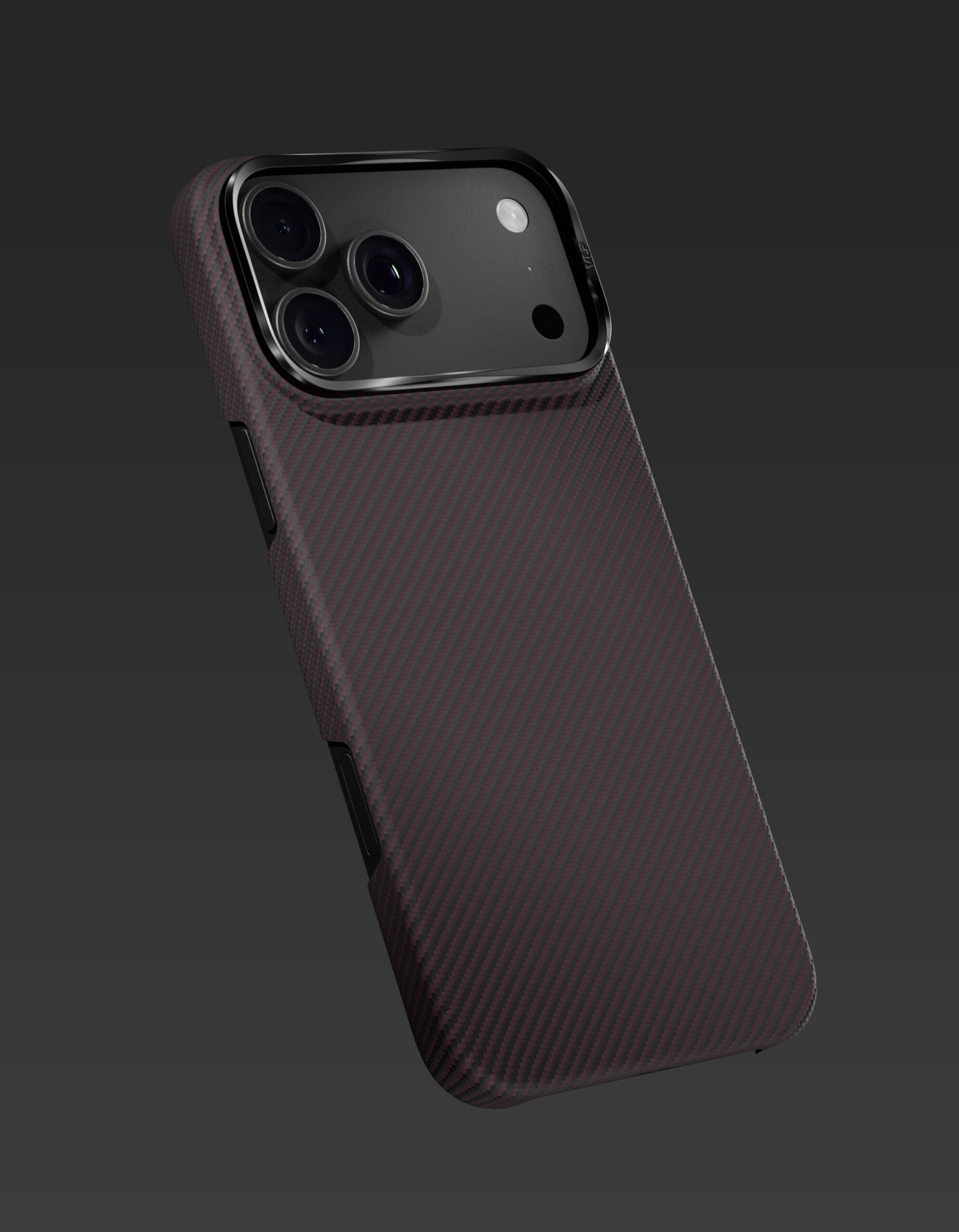 Чехол защитный VLP Kevlar Case с MagSafe для iPhone 18 Pro, темно-вишневый